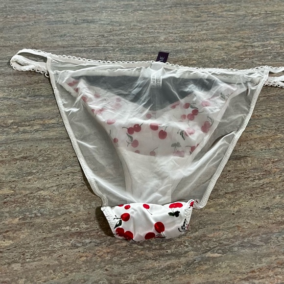 NWOT Adore Me Cherry 🍒 Themed and Sheer Lace Lingerie in Cream on the back. - Picture 2 of 10